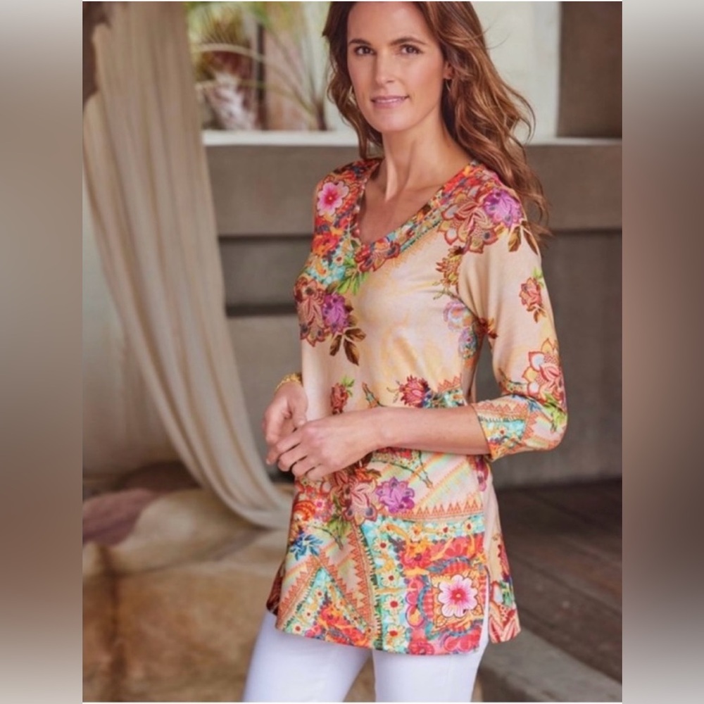 Soft Surroundings Lalema Sublimation Floral Tunic